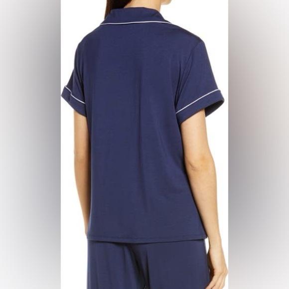 Women's Navy Blue Sleepwear Shirt pajama top Nordstrom brand women’s sz small - Picture 3 of 7